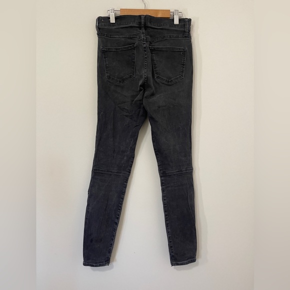 Madewell Jeans Size 26 Ash Black High Riser Skinny Moto Denim - Picture 6 of 15